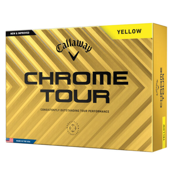 Callaway Chrome Tour Yellow Golf Balls Box of 12