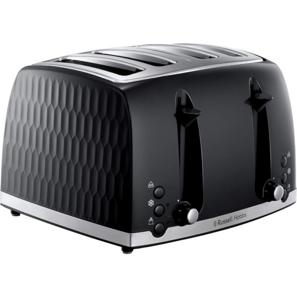 Russell Hobbs Toaster | 4 Slice | Honeycomb | Black