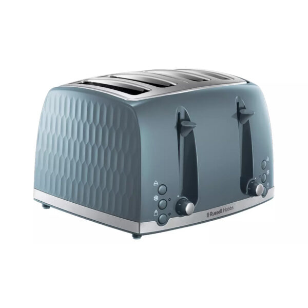 Russell Hobbs Toaster | 4 Slice | Honeycomb | Grey