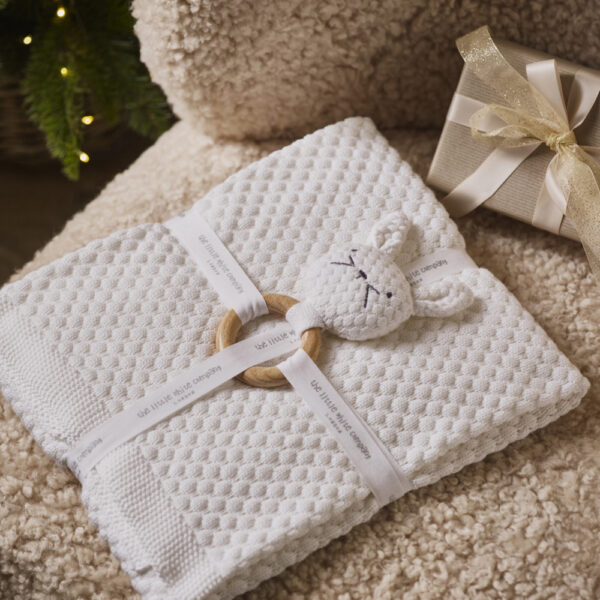 The White Company Bunny Blanket & Wooden Teether Gift Set