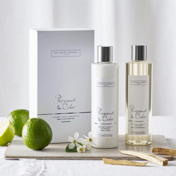 The White Company Bergamot & Cedar Bath & Body Gift Set