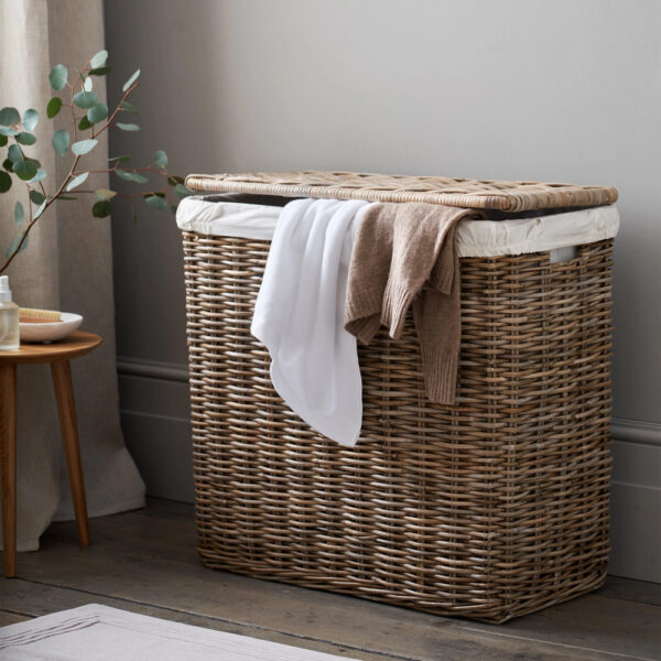 The White Company Kubu Rattan Laundry Basket ? Double