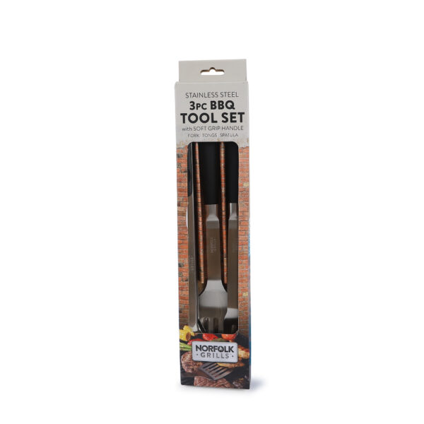 3pc BBQ Tool Set (Spatula, Fork and Tongs)