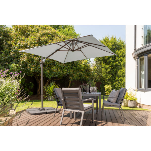 Royce Junior Square 2.5m Soft Grey Cantilever Parasol