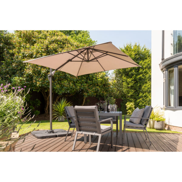 Royce Junior Square 2.5m Taupe Cantilever Parasol