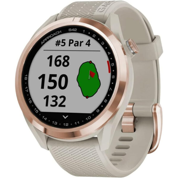 Garmin Approach S42 - Rose Gold with Light Sand Band