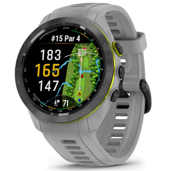 Garmin Approach S70 - Black Ceramic Bezel with Powder Grey Silicone Band