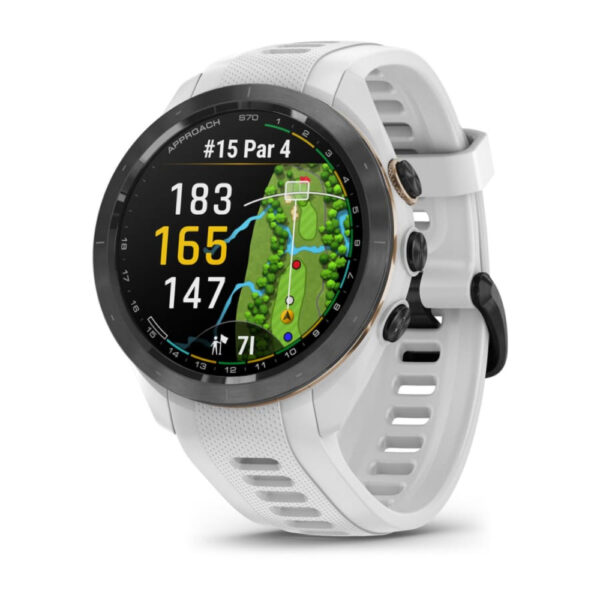 Garmin Approach S70 - Black Ceramic Bezel with White Silicone Band