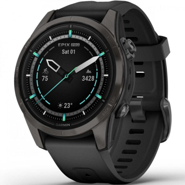 Garmin epix Pro (Gen 2) ? Sapphire Edition | 42 mm - Carbon Grey DLC Titanium with Black Band