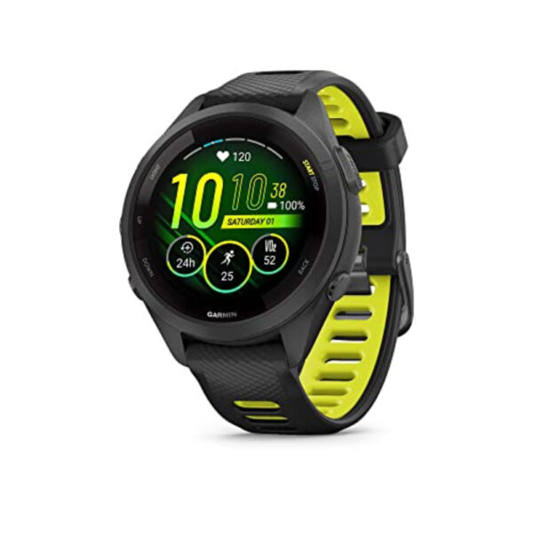 Garmin Forerunner 265S - Black Bezel and Case with Black/Amp Yellow Silicone Band