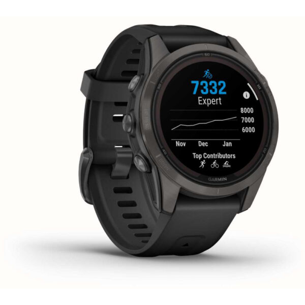 Garmin f?nix 7S Pro ? Sapphire Solar Edition - Carbon Grey DLC Titanium with Black Band