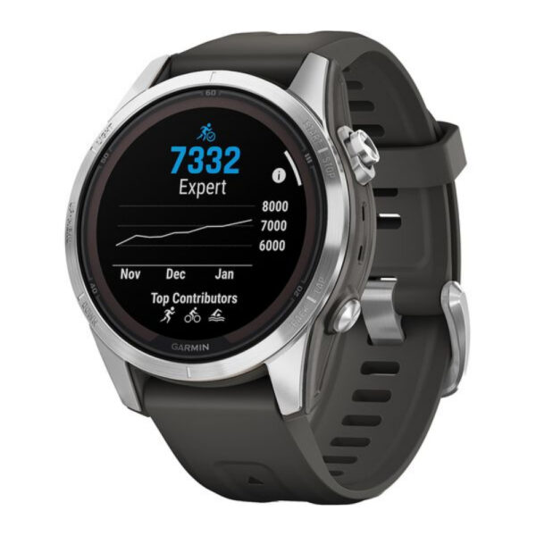 Garmin f?nix 7S Pro ? Solar Edition - Silver with Graphite Band