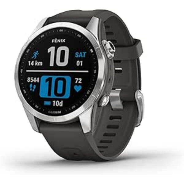 Garmin f?nix 7S ? Standard Edition - Silver with Graphite Band