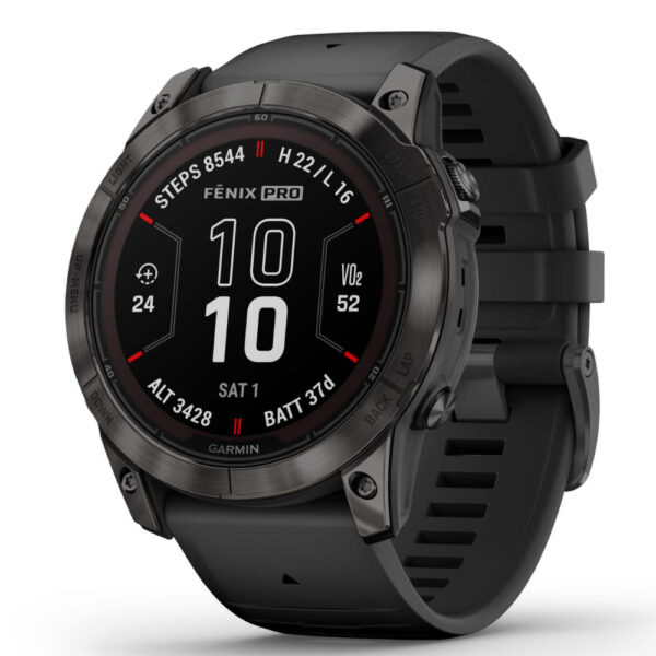 Garmin f?nix 7X Pro ? Sapphire Solar Edition - Carbon Grey DLC Titanium with Black Band