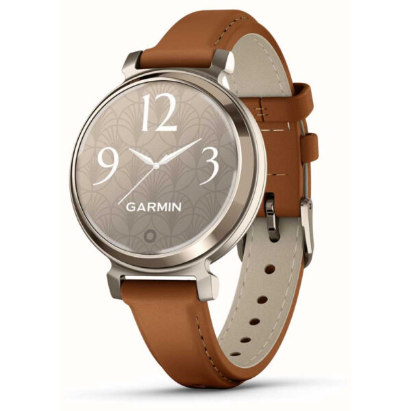 Garmin Lily 2 Classic - Cream Gold with Tan Leather Band