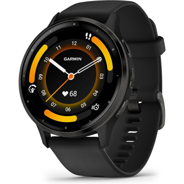 Garmin Venu 3 - Slate stainless steel bezel with black case and silicone band