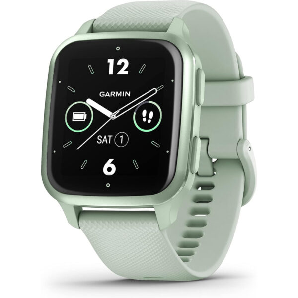 Garmin Venu Sq 2 - Metallic Mint Aluminium Bezel with Cool Mint Case and Silicone Band