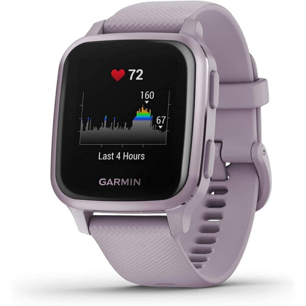 Garmin Venu Sq - Metallic Orchid Aluminium Bezel with Orchid Case and Silicone Band