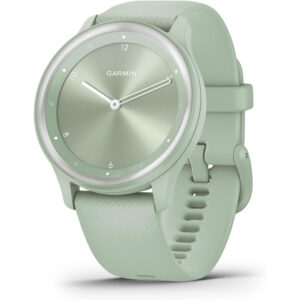 Garmin vivomove Sport - Cool Mint Case and Silicone Band with Silver Accents