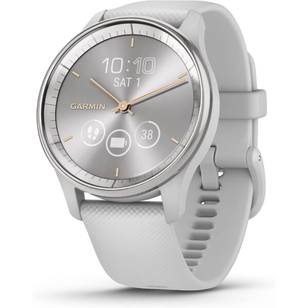 Garmin vivomove Trend - Cream Gold Stainless Steel Bezel with French Grey Case and Silicone Band
