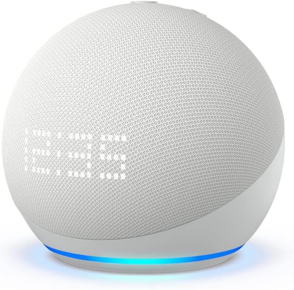 Amazon Echo Dot with clock (5th generation)Glacier White