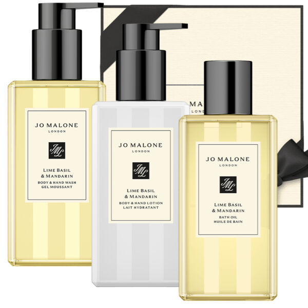 Jo Malone Lime Basil and Mandarin Body and Hand Wash and Hand Lotion and Bath Oil Gift Set 250ml