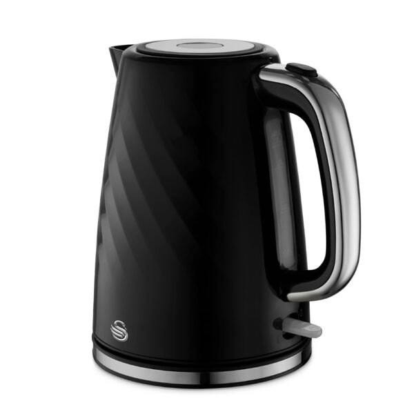 Swan Windsor 1.7L Textured Kettle Black with Silver Handle