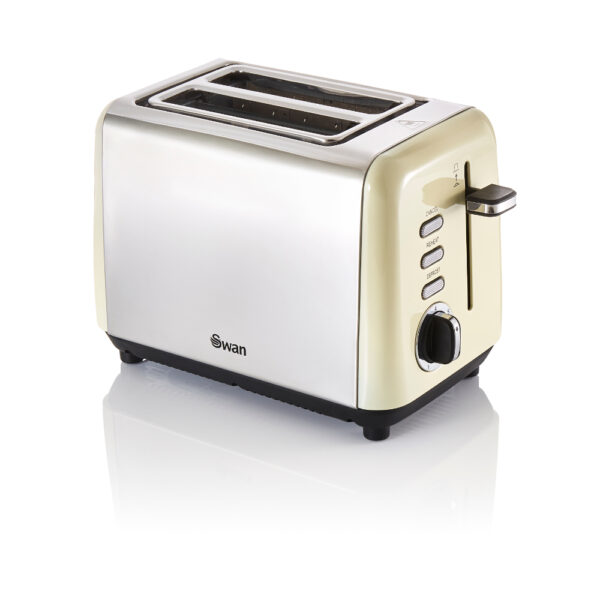 Swan TownHouse Cream 2 Slice Toaster - Stainless Steel