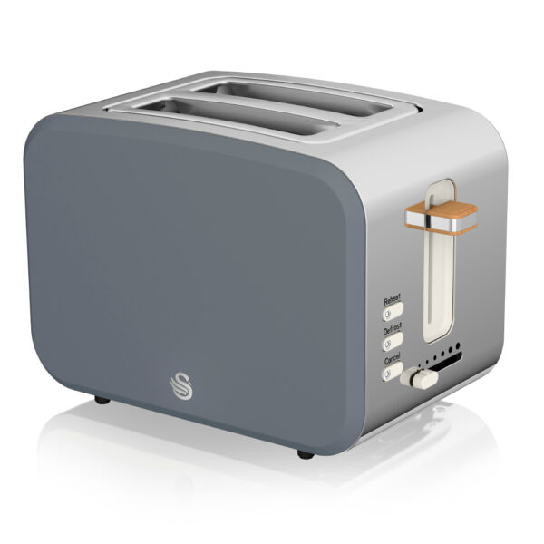 Swan 2 Slice Nordic Style Toaster - Grey