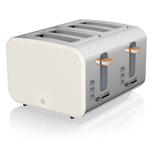 Swan 4 Slice Nordic Style Toaster - White