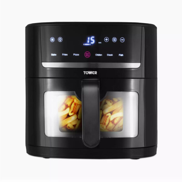 Tower 8L Vortx SpaceSaver Air Fryer Black Digital with Window