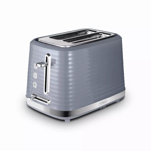 Tower Saturn 2 Slice Toaster Grey with Chrome Accents