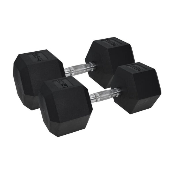 Urban Fitness PRO Hex Dumbbell - Rubber Coated (Pair) (Black, 2 x 22.5kg)