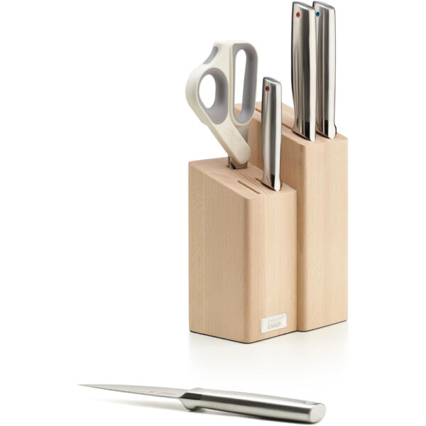 Joseph Joseph Elevate Fusion 5-piece Knife & Scissor Set with Beechwood Block