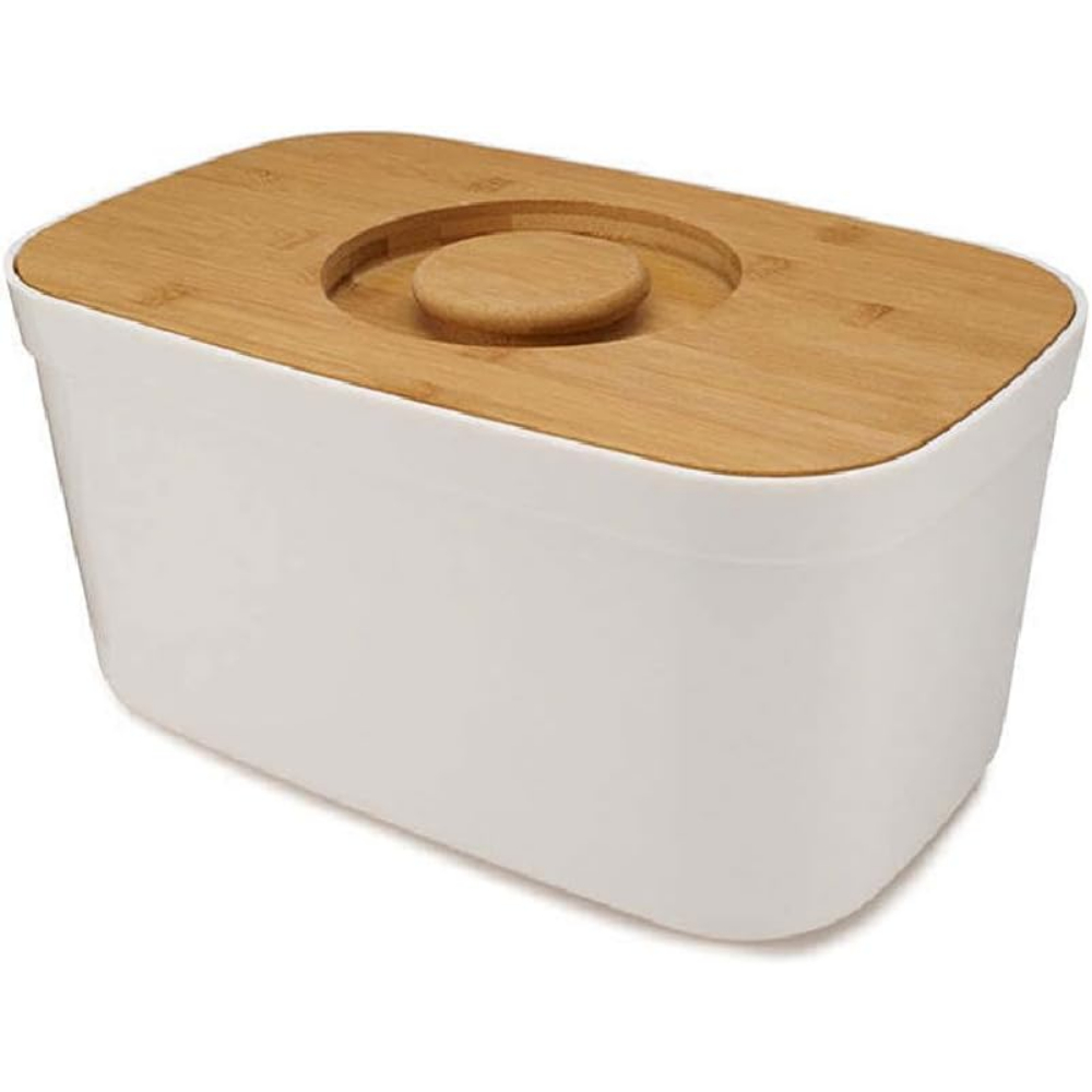 Joseph Joseph Bread Bin with Cutting Board Lid White - EIC Direct