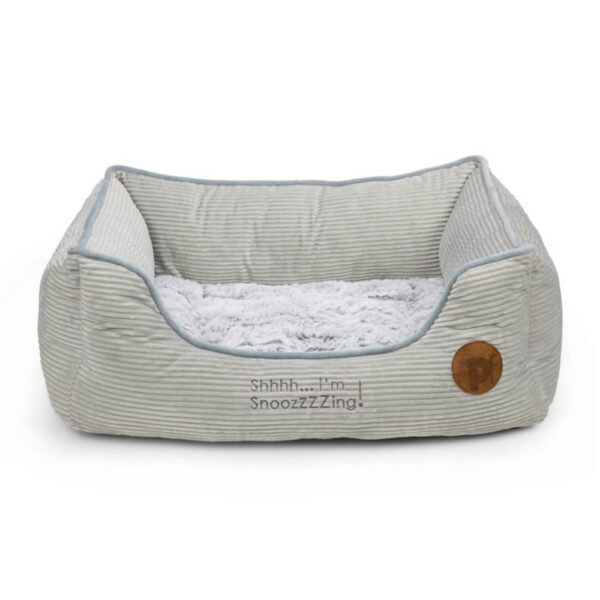 Petface Grey Cord Square Pet Bed Medium