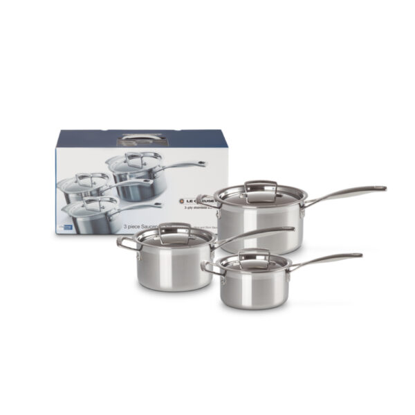 Le Creuset 3-Ply Stainless Steel 3-Piece Saucepan Set