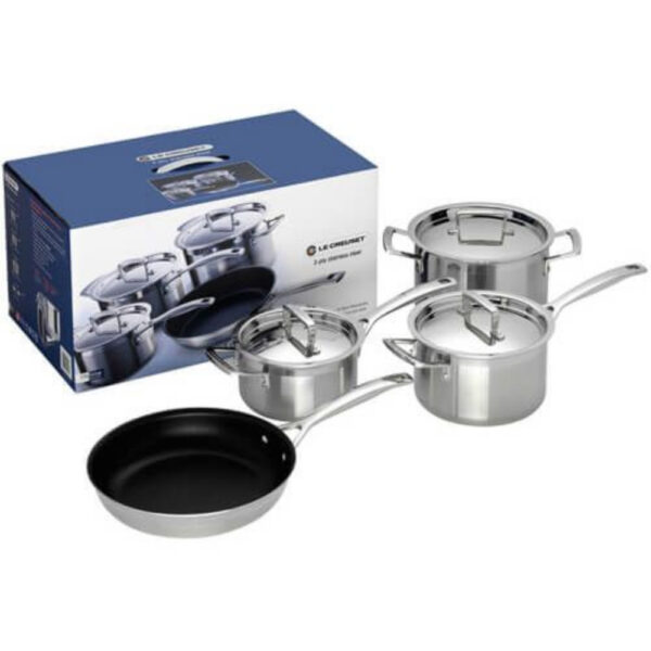 Le Creuset 3-Ply Stainless Steel 4-Piece Cookware Set