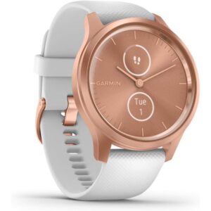 Garmin vivomove Style - rose gold aluminium case with white silicone band
