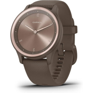 Garmin vivomove Sport - Cocoa Case and Silicone Band with Peach Gold Accents