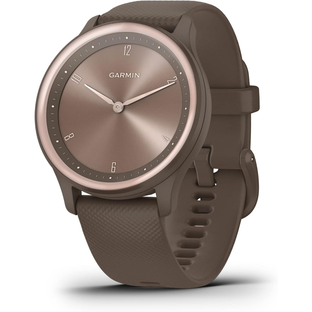Garmin vivomove Sport - Cocoa Case and Silicone Band with Peach Gold Accents