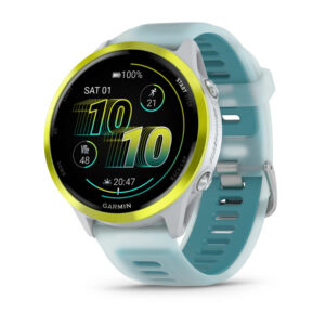 Garmin Forerunner® 570 - 47mm, Amp Yellow Aluminium with Translucent Whitestone/Turquoise Band