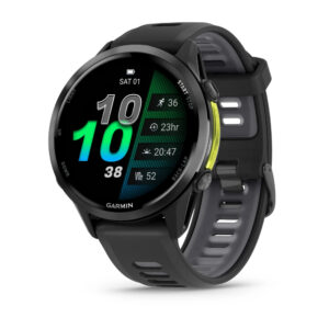 Garmin Forerunner® 970, Carbon Grey DLC Titanium with Black Case and Black/Translucent Whitestone Band