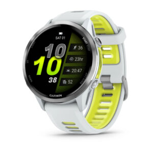 Garmin Forerunner® 970, Titanium with Whitestone Case and Whitestone/Translucent Amp Yellow Band