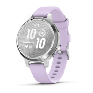 Garmin Lily® 2 Active, Silver with Purple Jasmine Silicone Band