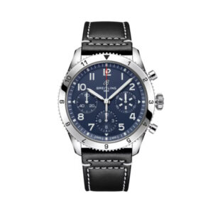 Breitling Classic AVI Chronograph 42 Black Strap Navy Face