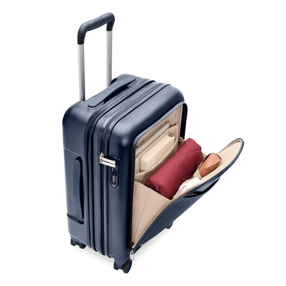 Briggs & Riley Essential 56cm Front Pocket Carry-On Expandable Spinner Suitcase Navy - Image 2