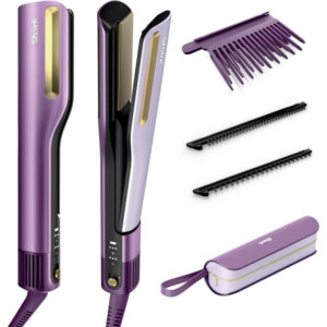 SilkiPro Straight Hair Straightener + Dryer in One Tool _ Purple