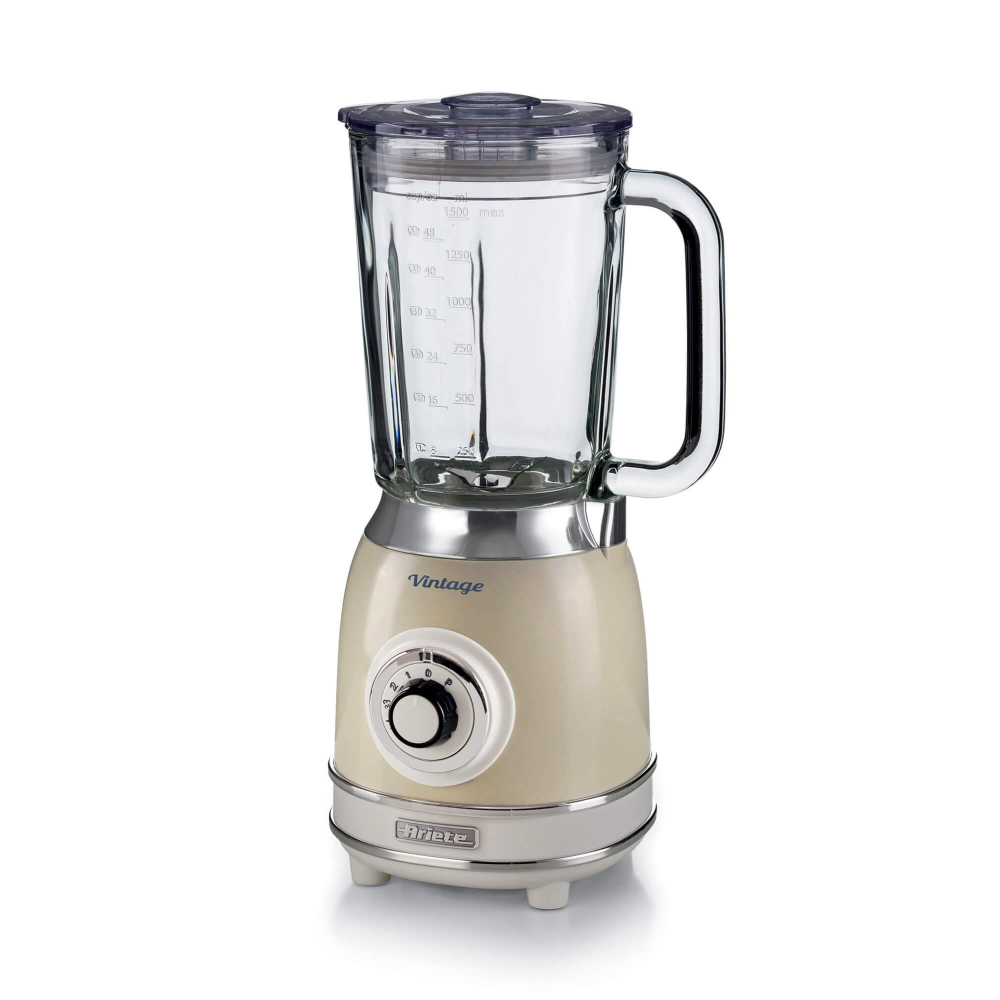 Ariete 1000W Vintage Glass Jug Blender - Cream