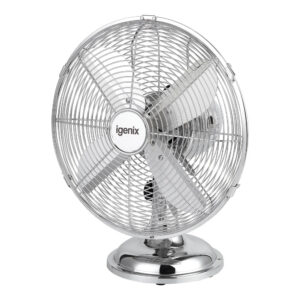 Igenix 12 Inch Retro Desk Fan Chrome